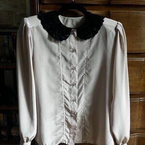"Erena" Irene Koenig vintage collared blouse, size 4